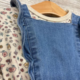 LS Shirt Flowers, Denim Bib Jumper & Knit Tights 24M
