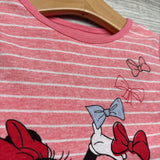 2 Pc LS PJs Stripes Minnie Mouse Bows 4T