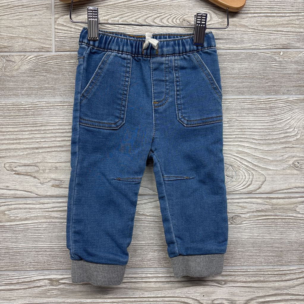 Pull On Knit Denim Joggers 6-9M