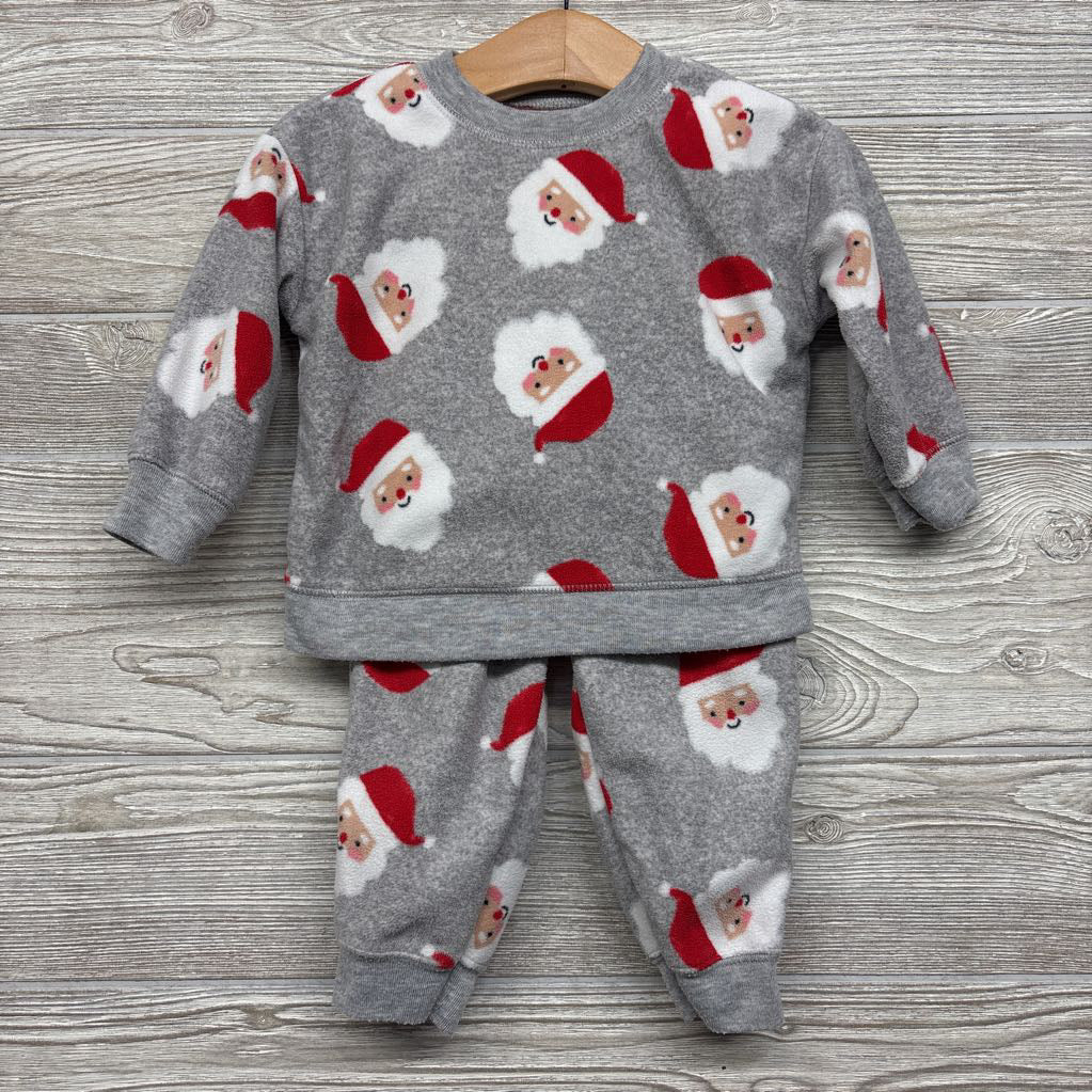 LS Fleece Crewneck & Joggers Santa 12M