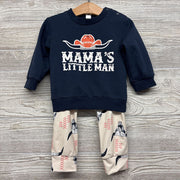 Crewneck Mama's Little Man & Joggers Skulls 18-24M