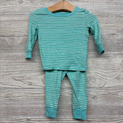 2 Pc LS Bamboo PJs Stripes 12M