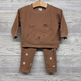 LS Waffle Knit Shirt Bear Pocket & Pants Bears 6-9M