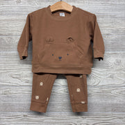 LS Waffle Knit Shirt Bear Pocket & Pants Bears 6-9M