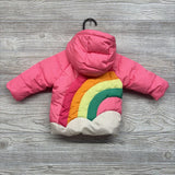 Water Resistant Puffer Coat Rainbow W/ Hood 6-12M