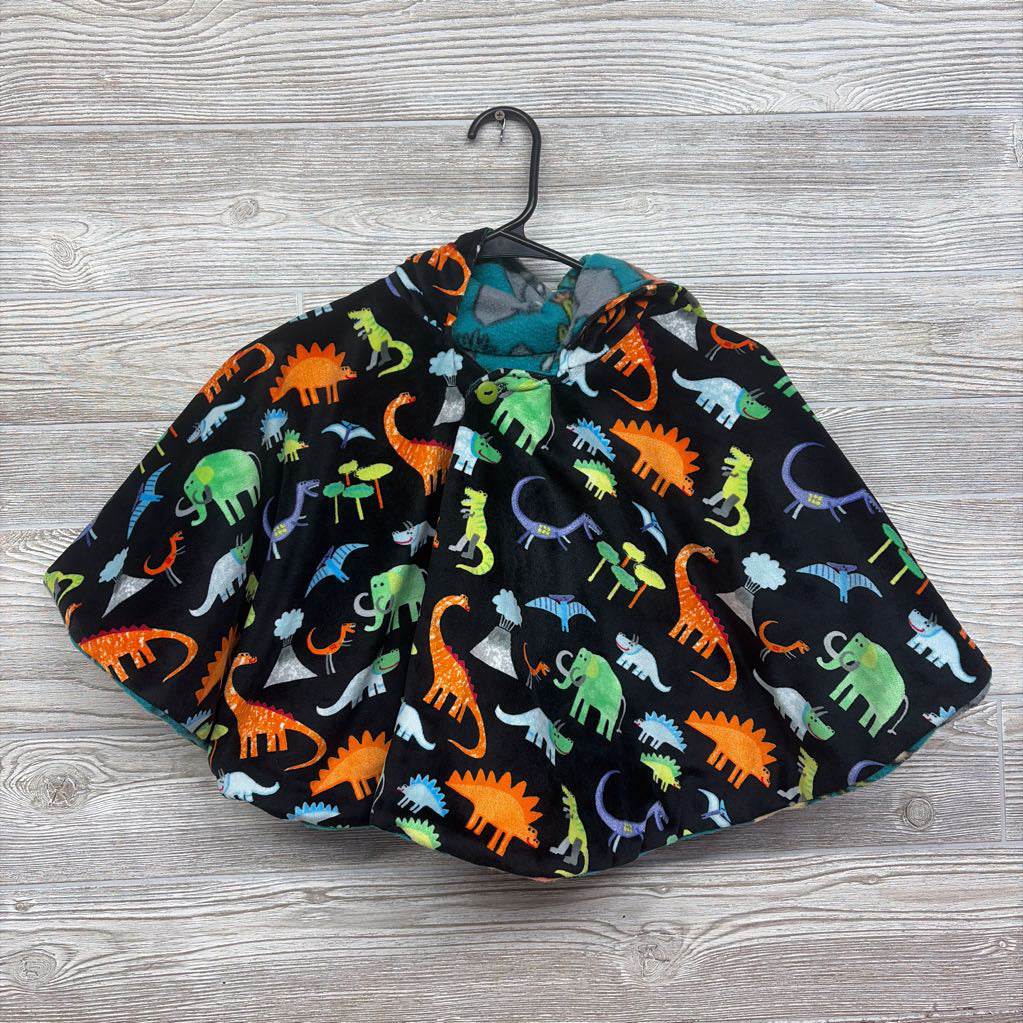 Reversible Cozy Fleece Car Seat Poncho Dinosaurs Animals 12M-Toddler