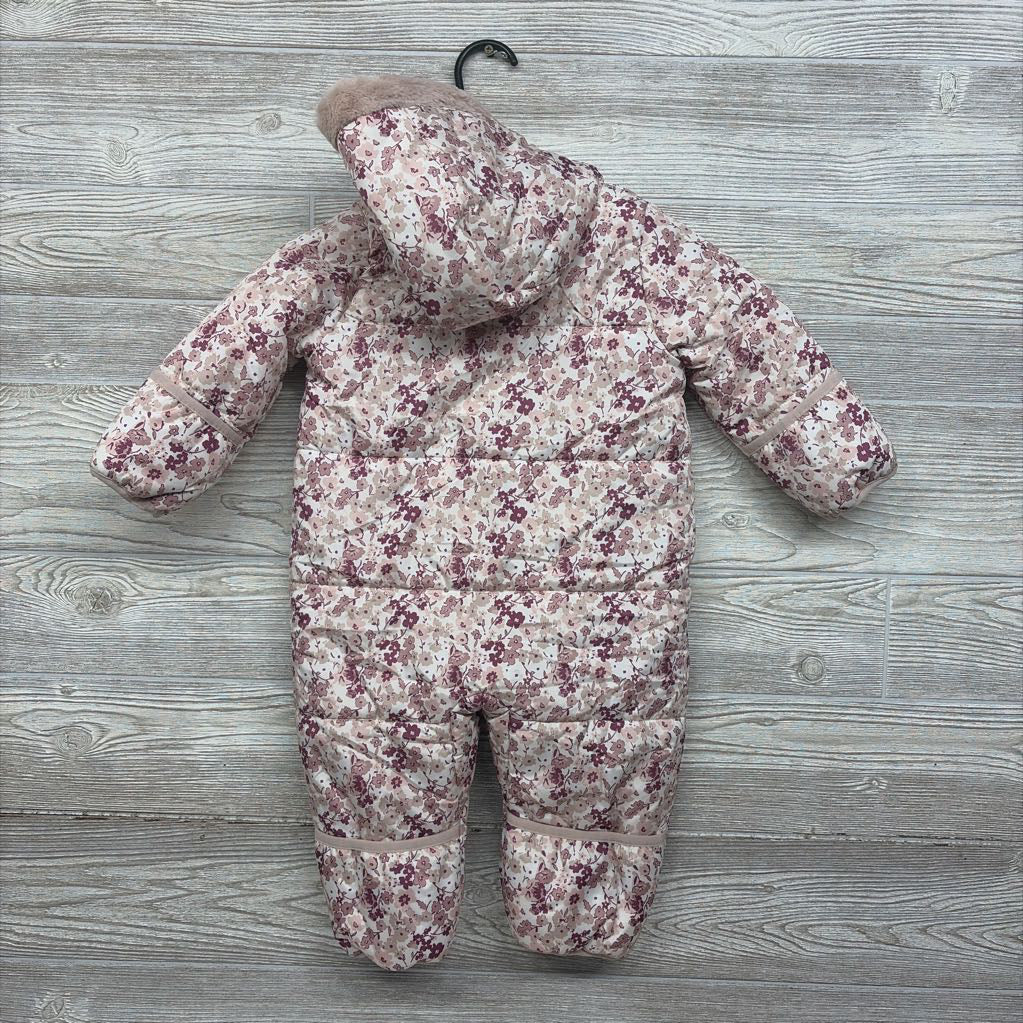 NEW Faux Fur Puffer Bunting Flowers 18M