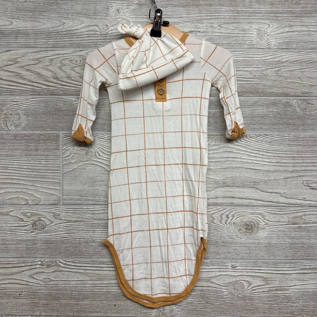 Viscose Grid Gown & Hat NB