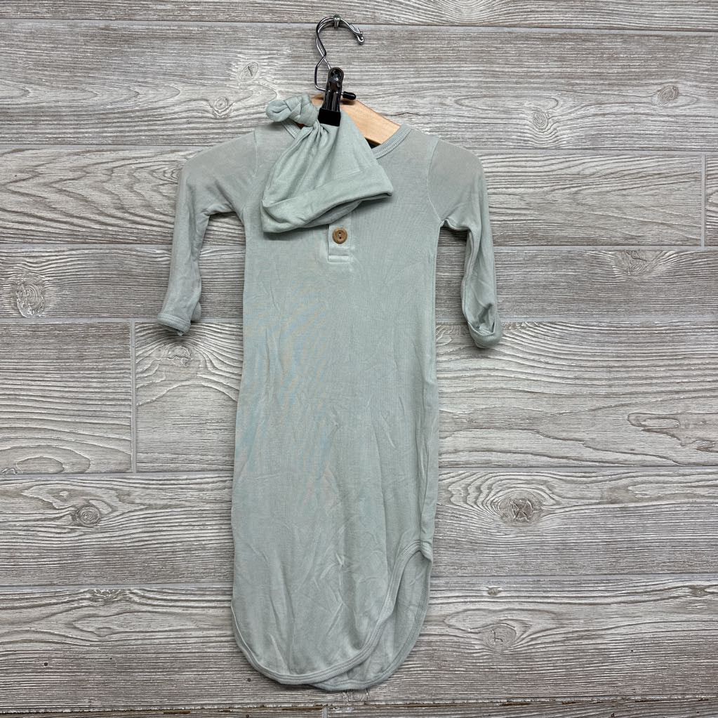 Viscose Henley Gown & Hat NB
