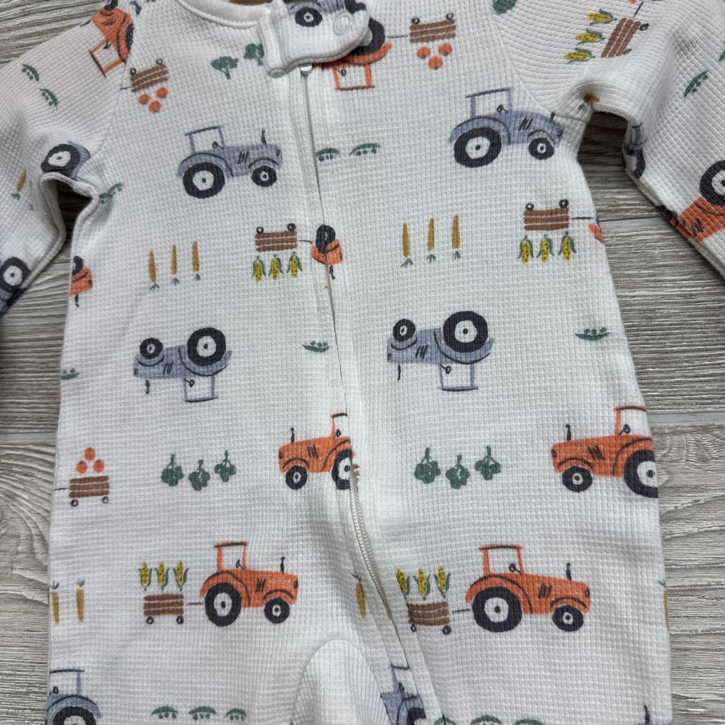 Waffle Knit Sleeper Tractor & Vegetables 3M