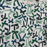 Ribbed LS Shirt Bows Lettuce Trim 10-12