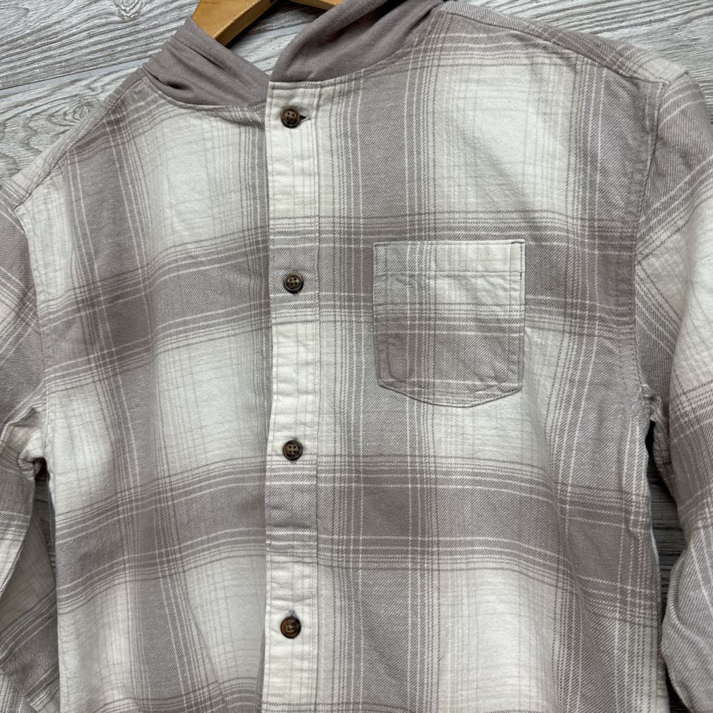Plaid Button Up Shirt W/ Hood 14