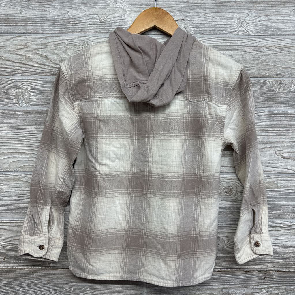Plaid Button Up Shirt W/ Hood 14