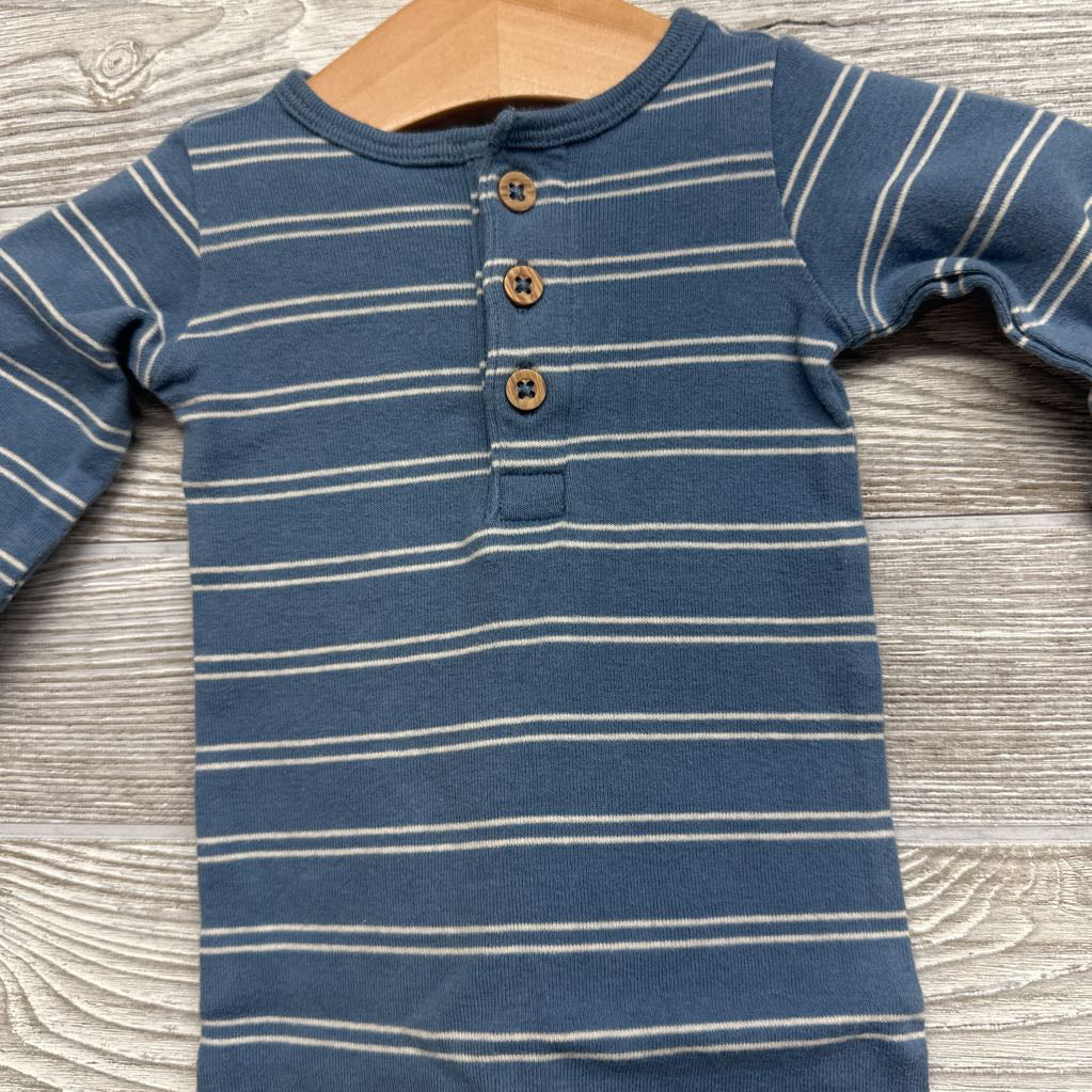 Henley Gown Stripes Nb