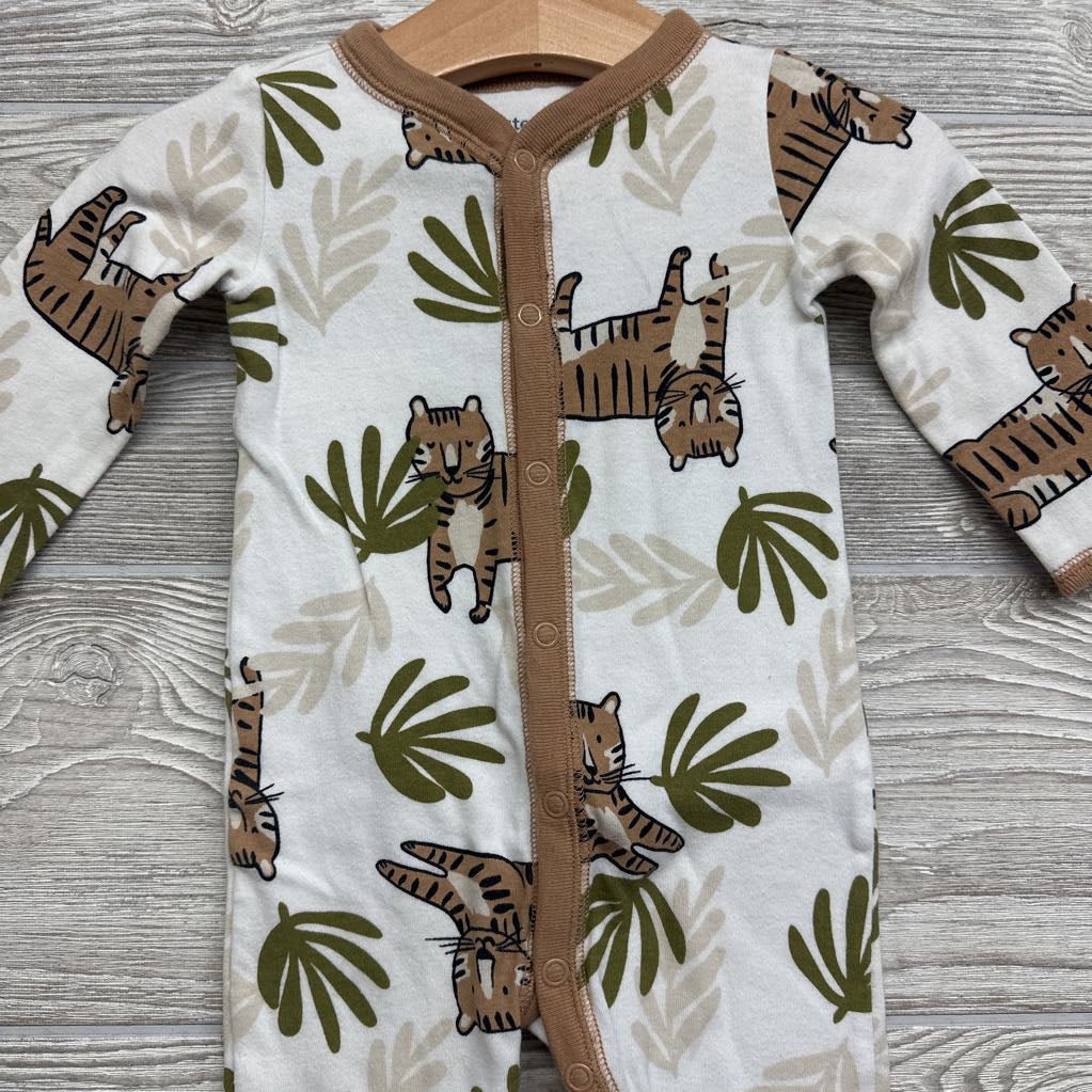 Button Up Sleep N Play Leopard & Leaves 9M