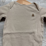 LS Bodysuit Embroidered Bear 3-6M