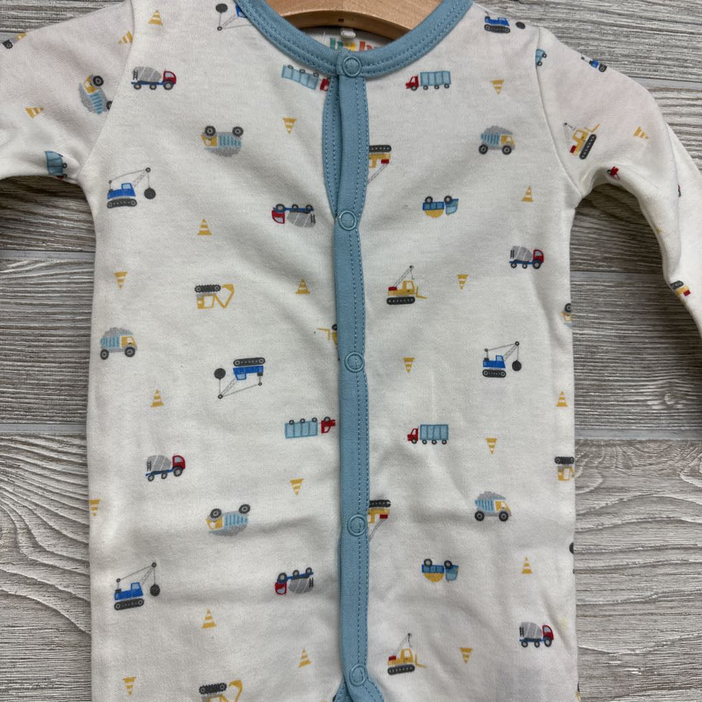 Button Up Sleep N Play Construction Equipment 0-3M