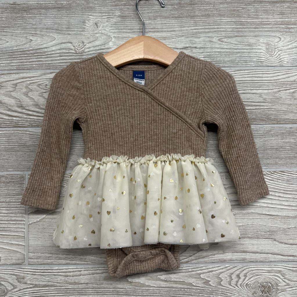 Ribbed Wrap Glitter Tutu Dress 6-12M