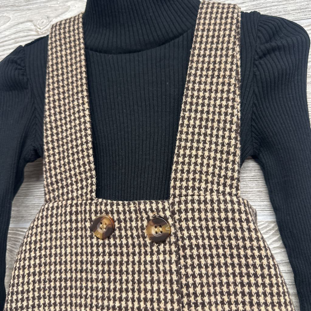 Houndstooth Jumper W/ Ribbed Turtle Neck Shirt 12-18M