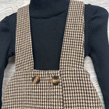 Houndstooth Jumper W/ Ribbed Turtle Neck Shirt 12-18M