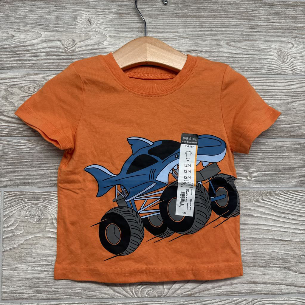 NEW Shirt Shark Monster Truck 12M