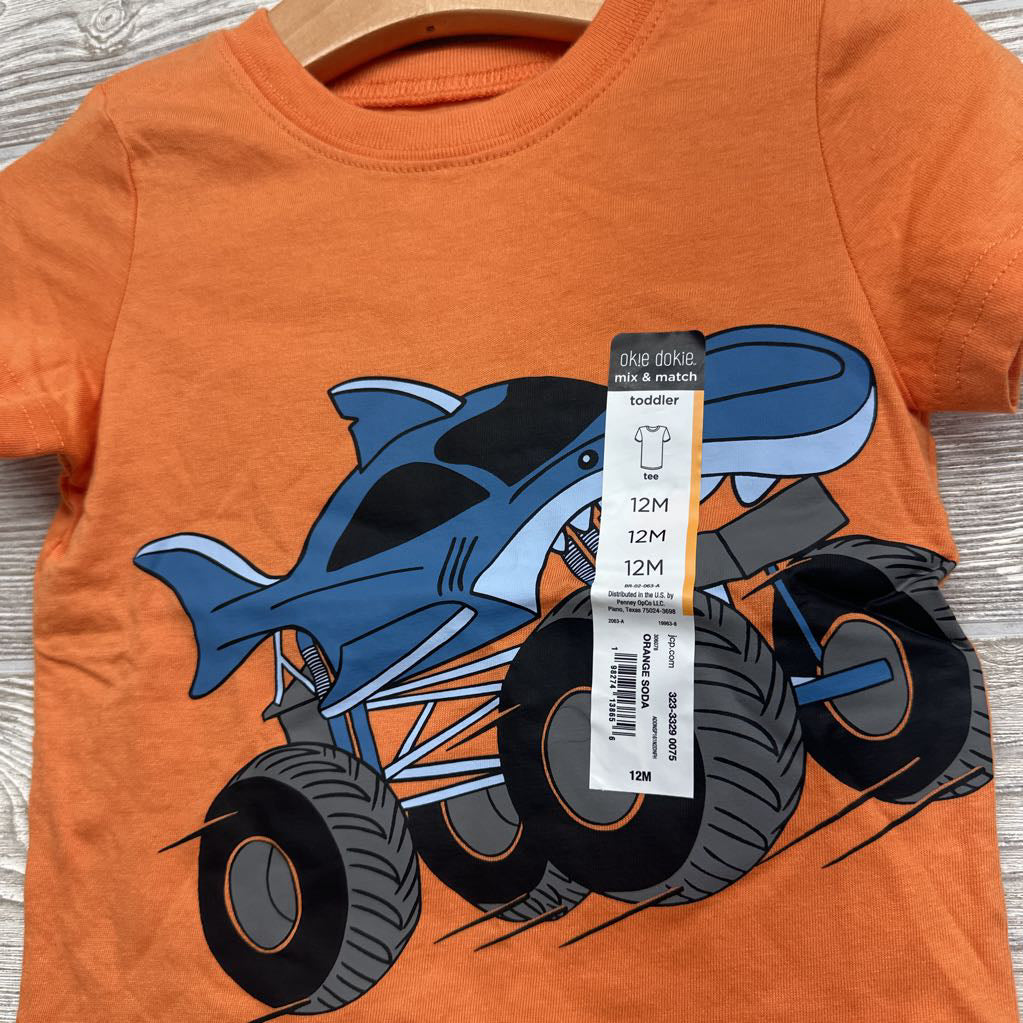 NEW Shirt Shark Monster Truck 12M