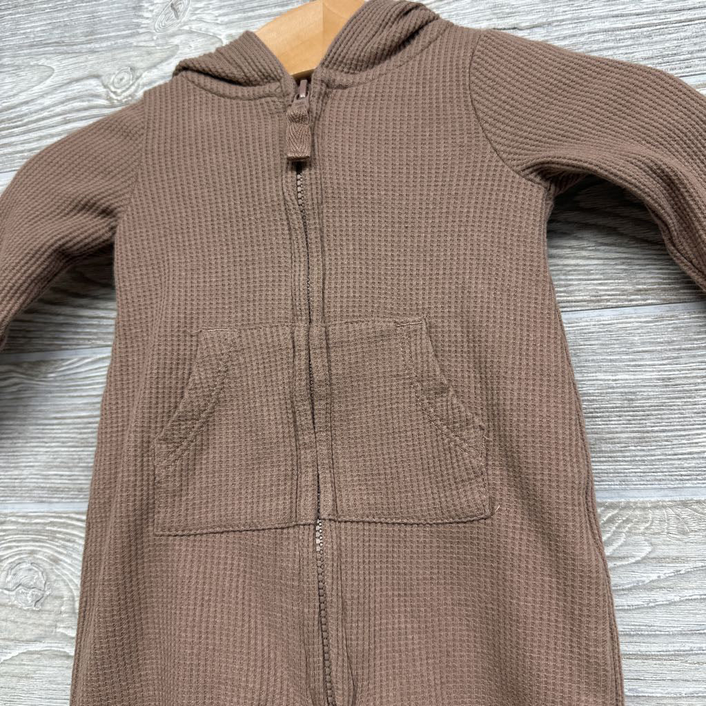 Waffle Knit Hooded Coverall W/ Hood