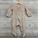 Waffle Knit Sleeper Flowers 9M