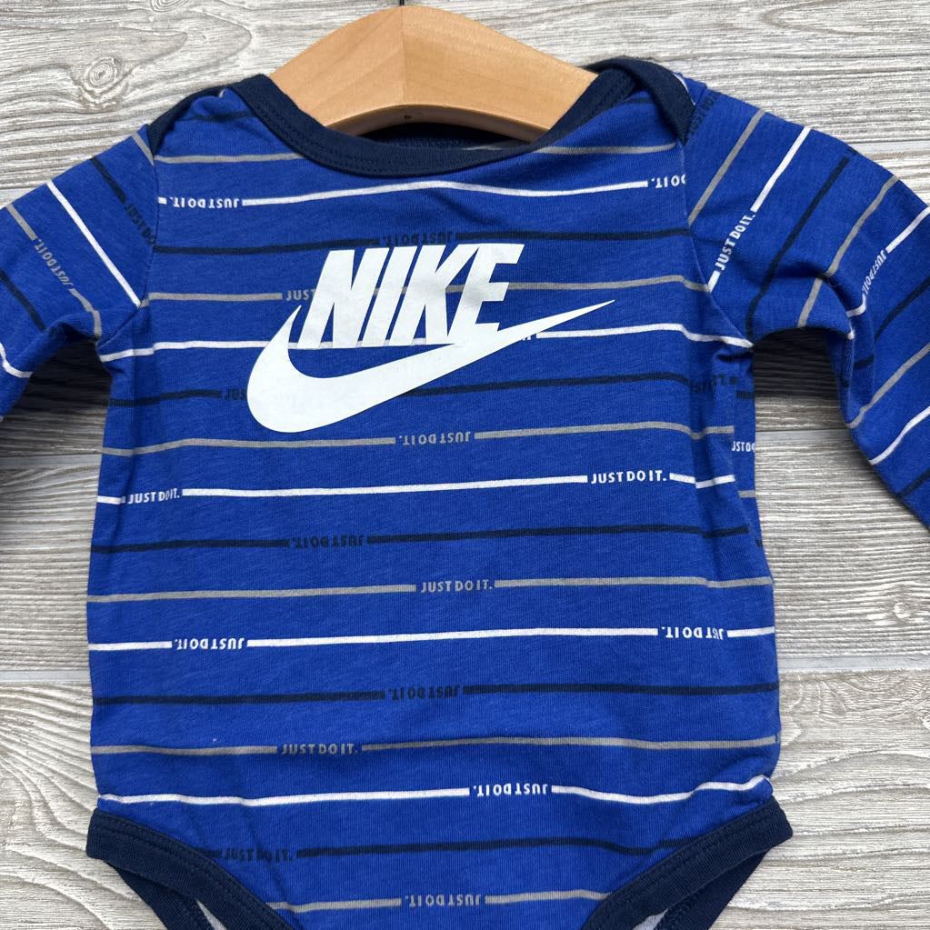 LS Bodysuit Stripes Just Do It 6M