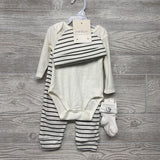 NEW LS Bodysuit, Hat, Socks & Pants Stripes 3-6M