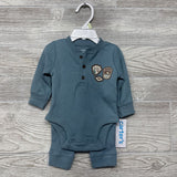 NEW Waffle Knit Henley Bodysuit & Pants 3M