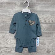 NEW Waffle Knit Henley Bodysuit & Pants 3M