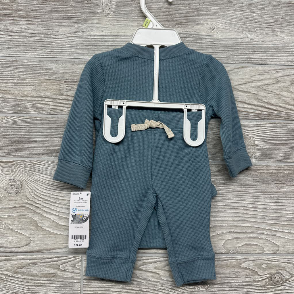 NEW Waffle Knit Henley Bodysuit & Pants 3M