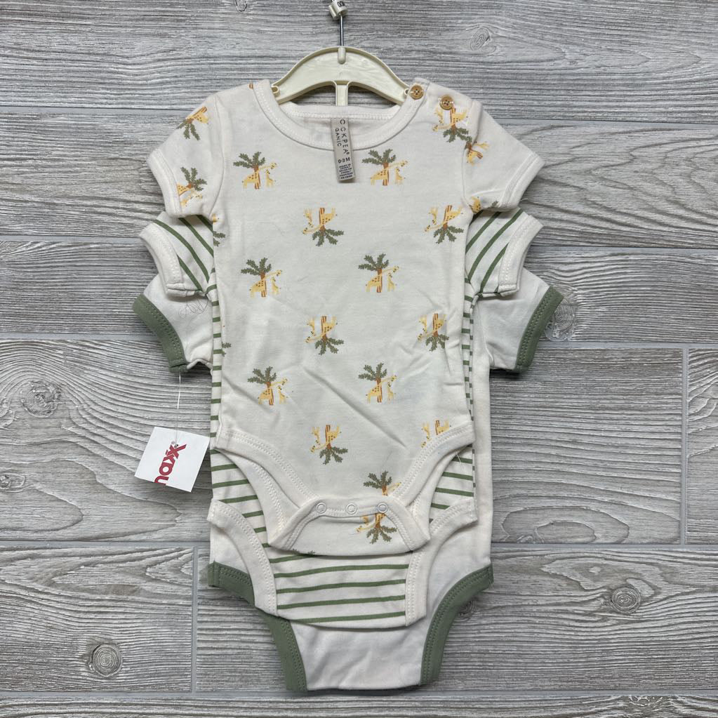 NEW Organic 3 Pk Bodysuits Giraffes, Love My Mommy 0-3M