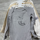 NEW 4 Pk LS Bodysuits Elephants & Giraffes 3M