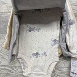 NEW 4 Pk LS Bodysuits Elephants & Giraffes 3M