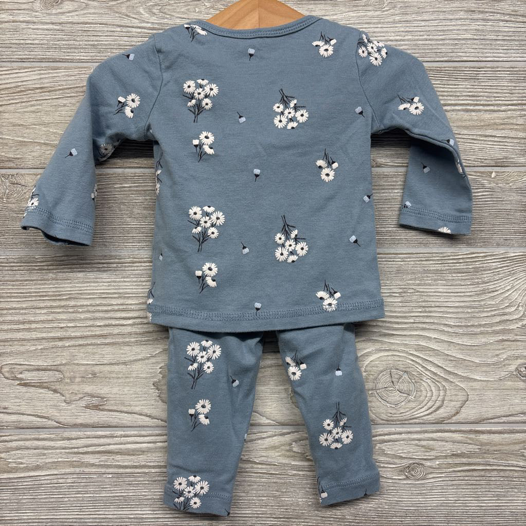 LS Shirt & Pants Flowers 6M