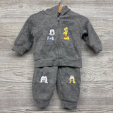 Full Zip Hoodie & French Terry Joggers Mickey Pluto 6-9M