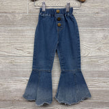 Pull On Bell Bottom Jeans Frayed 2-3