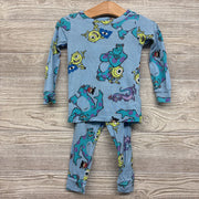 2 Pc LS Bamboo PJs Monsters Inc 18M *