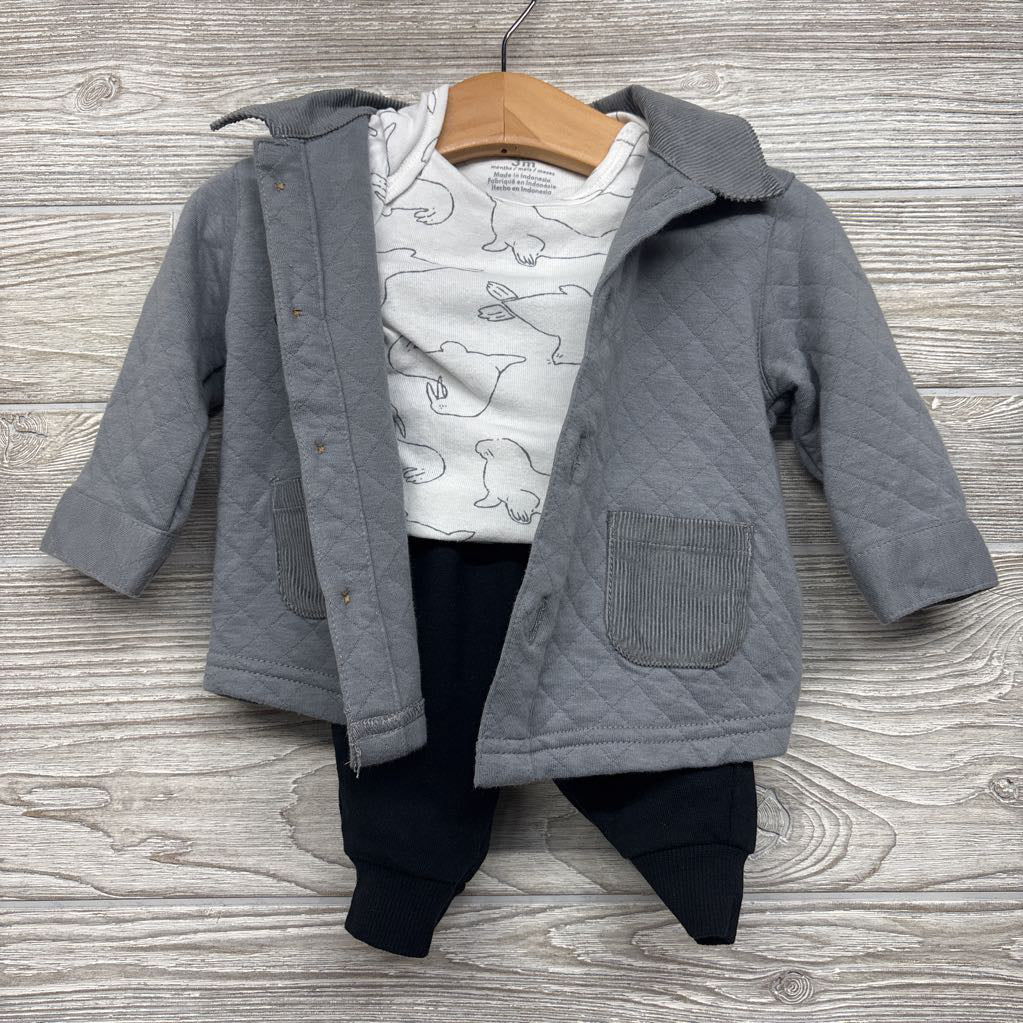 Quilted Jacket, Bodysuit Seals & French Terry Joggers 3M