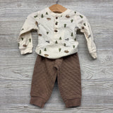 LS Henley Bodysuit Buffalo Racoons & Quilted Joggers 12M