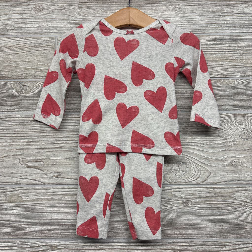LS Shirt & Leggings Ruffle Butt Hearts 9M