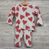 LS Shirt & Leggings Ruffle Butt Hearts 9M