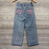 Wide Leg Jeans Bow Pockets 10-12