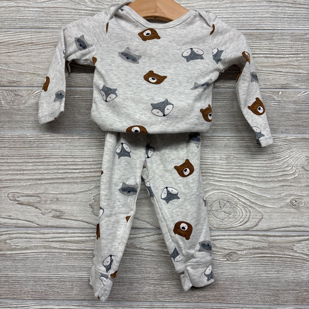 LS Bodysuit & Pants Bears Racoons Fox 9M