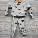 LS Bodysuit & Pants Bears Racoons Fox 9M