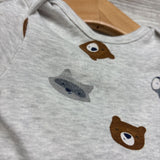 LS Bodysuit & Pants Bears Racoons Fox 9M