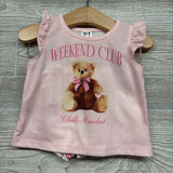 2 Pc Flutter Sleeve PJs Weekend Club 12-18M