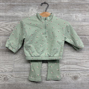 1/4 Zip Pullover & Flare Pants Flowers 6-9M